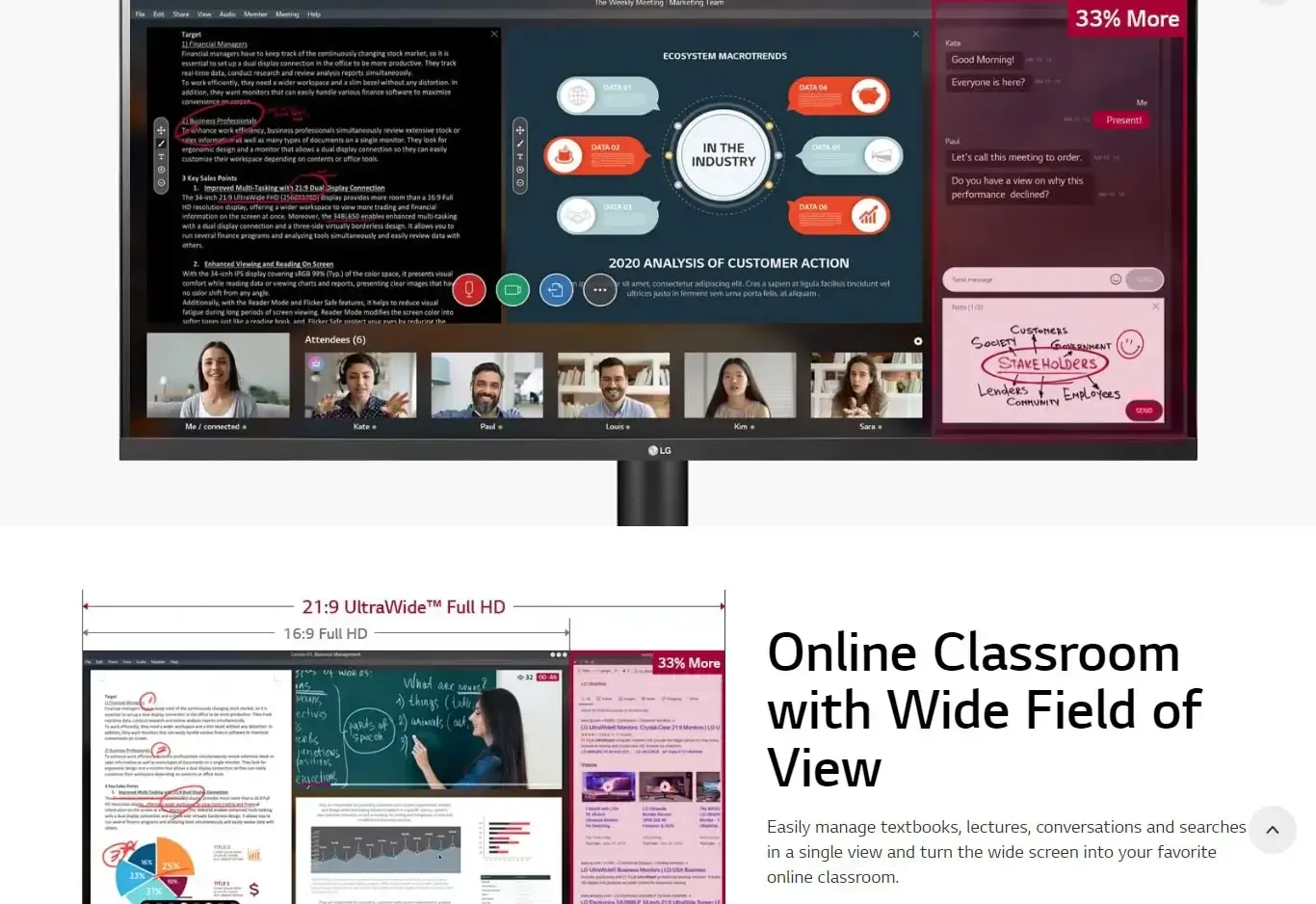 LG 29WL50S Ultrawide 29 Inch (73 cm) Wfhd 2560 X 1080 Pixels IPS Display - HDR 10, AMD Free Sync, Inbuilt 5W Speaker, Srgb 99%, Multi Tasking Monitor, Black overview 3