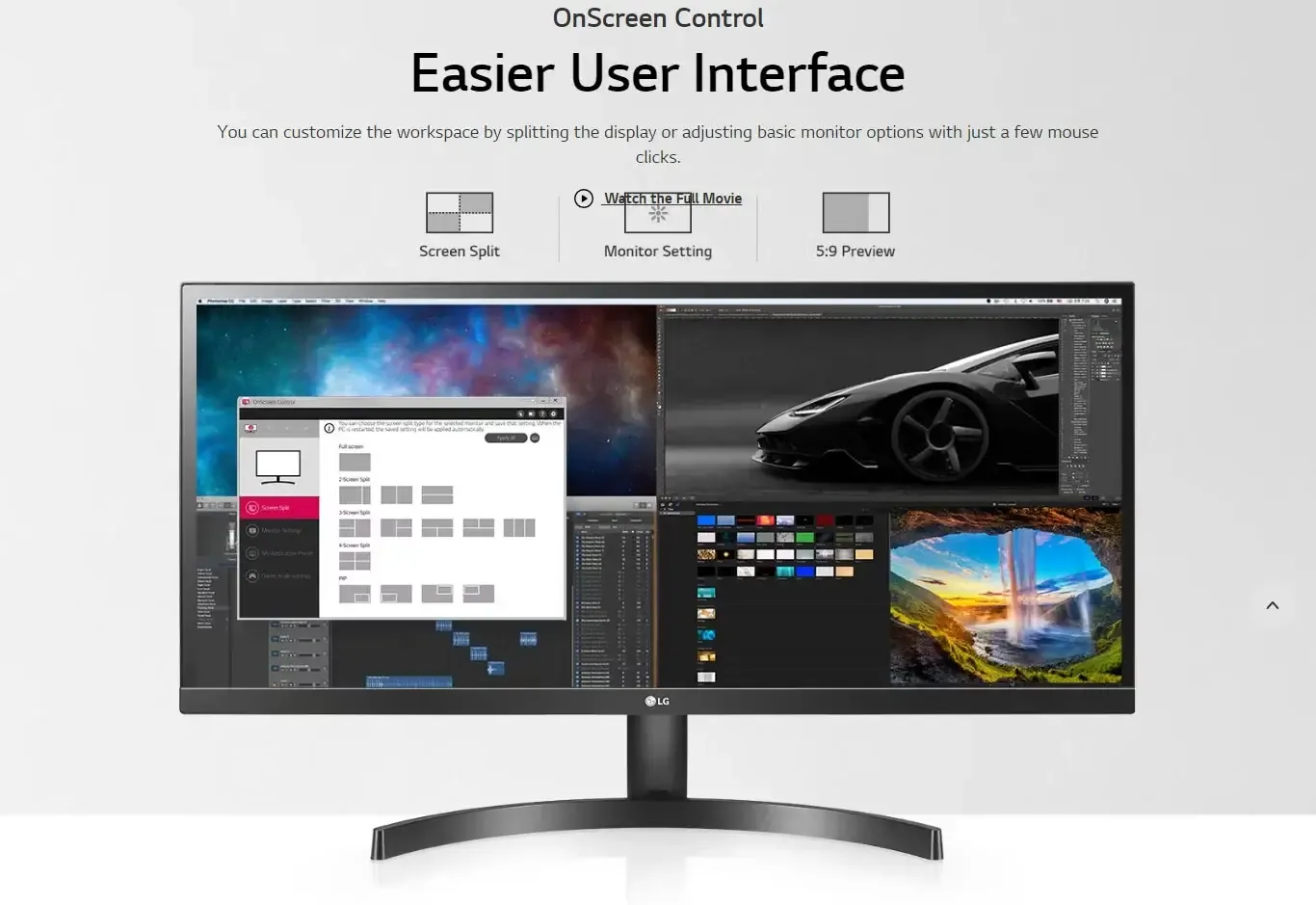 LG 29WL50S Ultrawide 29 Inch (73 cm) Wfhd 2560 X 1080 Pixels IPS Display - HDR 10, AMD Free Sync, Inbuilt 5W Speaker, Srgb 99%, Multi Tasking Monitor, Black overview 7