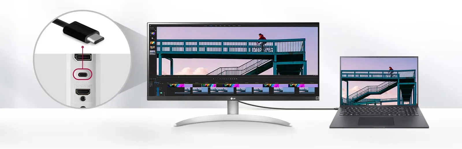 LG 29WQ600-29'' UltraWide FHD HDR10 AMD FreeSync™ IPS Monitor with USB Type-C overview 3