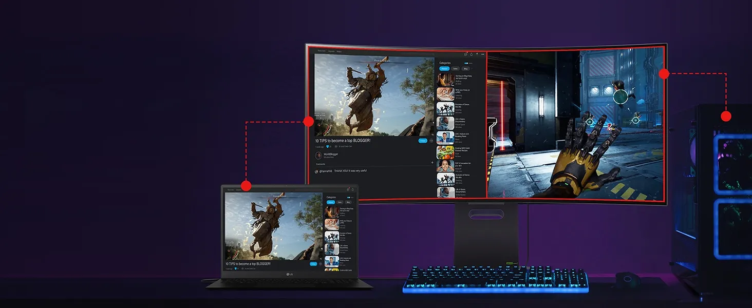 LG 34GS95QE 34 inch 21:9 Ultragear OLED WQHD 800R Curved Gaming Monitor overview 14