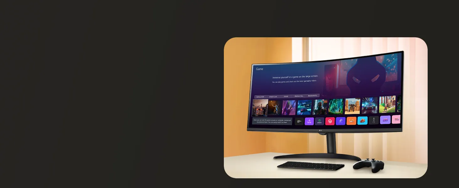 LG 34SR60QC 34" WQHD (3440x1440) Curved (1800R) UltraWide 21:9 Smart Monitor (Black) overview 3