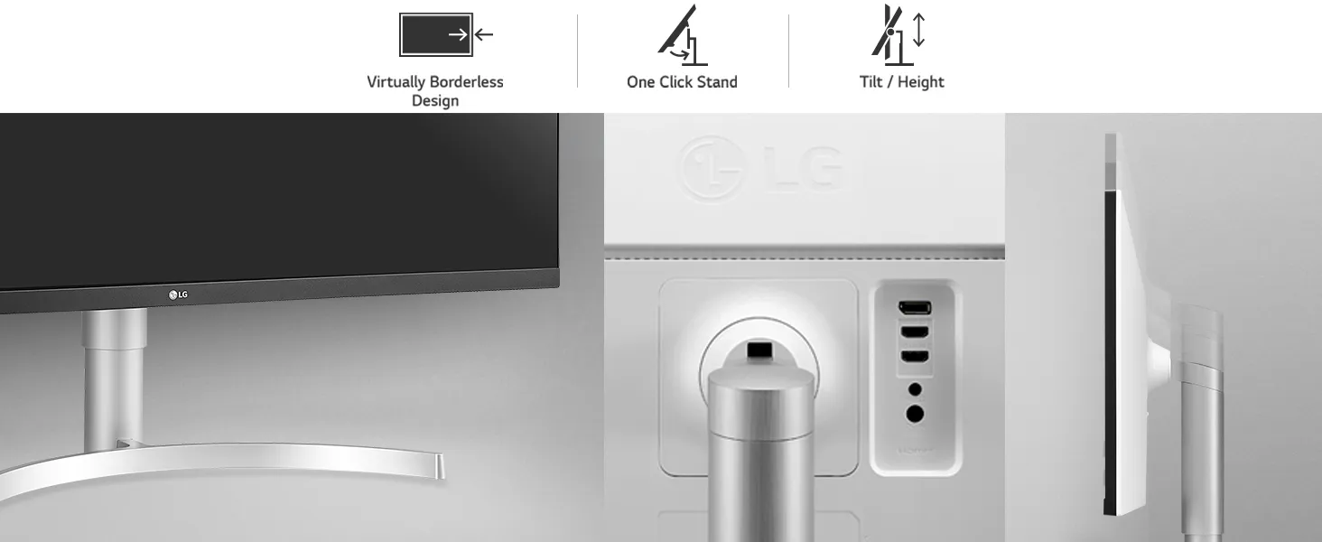 LG 34WN650-W UltraWide Monitor 34" 21:9 FHD (2560 x 1080) IPS Display, VESA DisplayHDR 400, AMD FreeSync, 3-Side Virtually Borderless Design - Silver overview 10