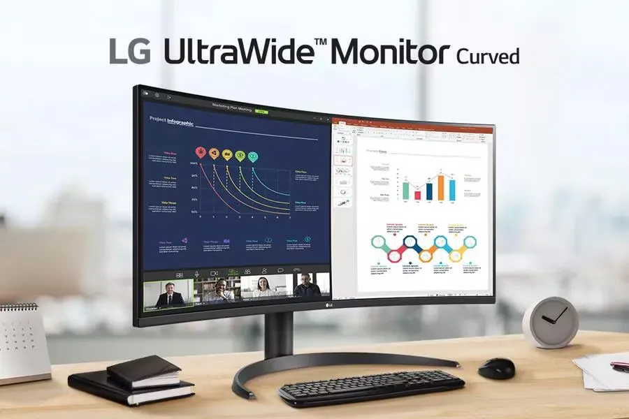 LG 34WR55QC-B 34" Curved UltraWide WQHD HDR 10 100Hz Monitor (Black) overview 1