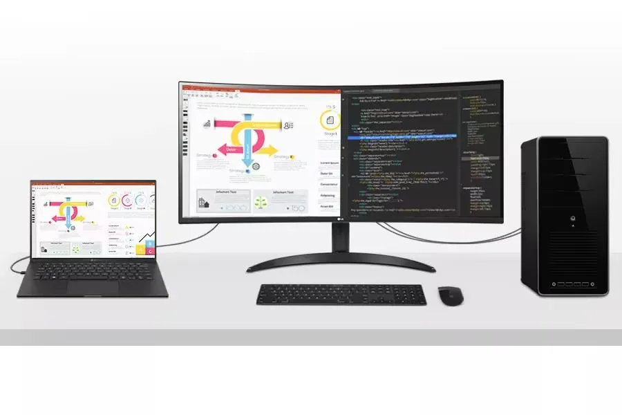 LG 34WR55QC-B 34" Curved UltraWide WQHD HDR 10 100Hz Monitor (Black) overview 3