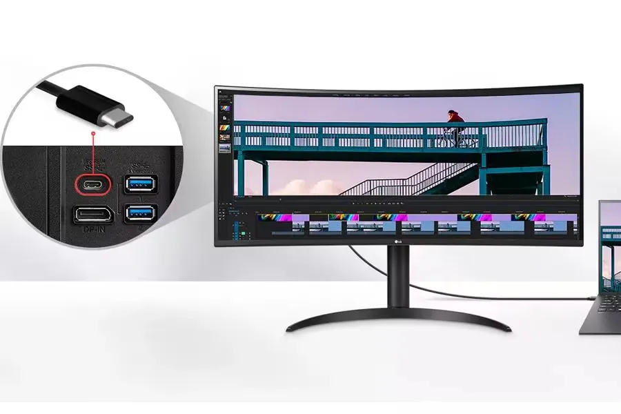 LG 34WR55QC-B 34" Curved UltraWide WQHD HDR 10 100Hz Monitor (Black) overview 4