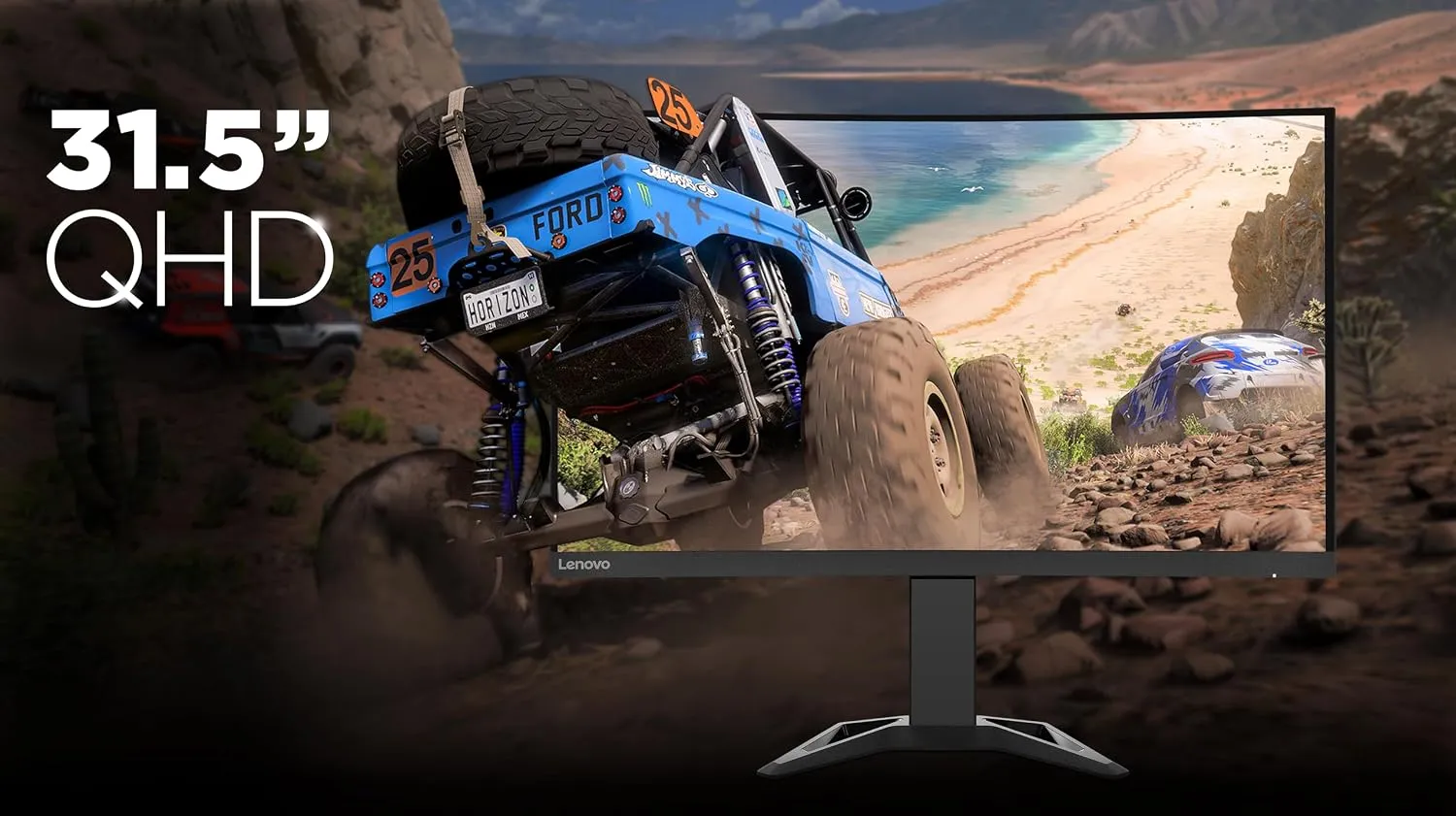 Lenovo G-Series G32Qc-30 Curved 32 Inch (81.3Cm) 2560X1440 2K Gaming Monitor overview 1
