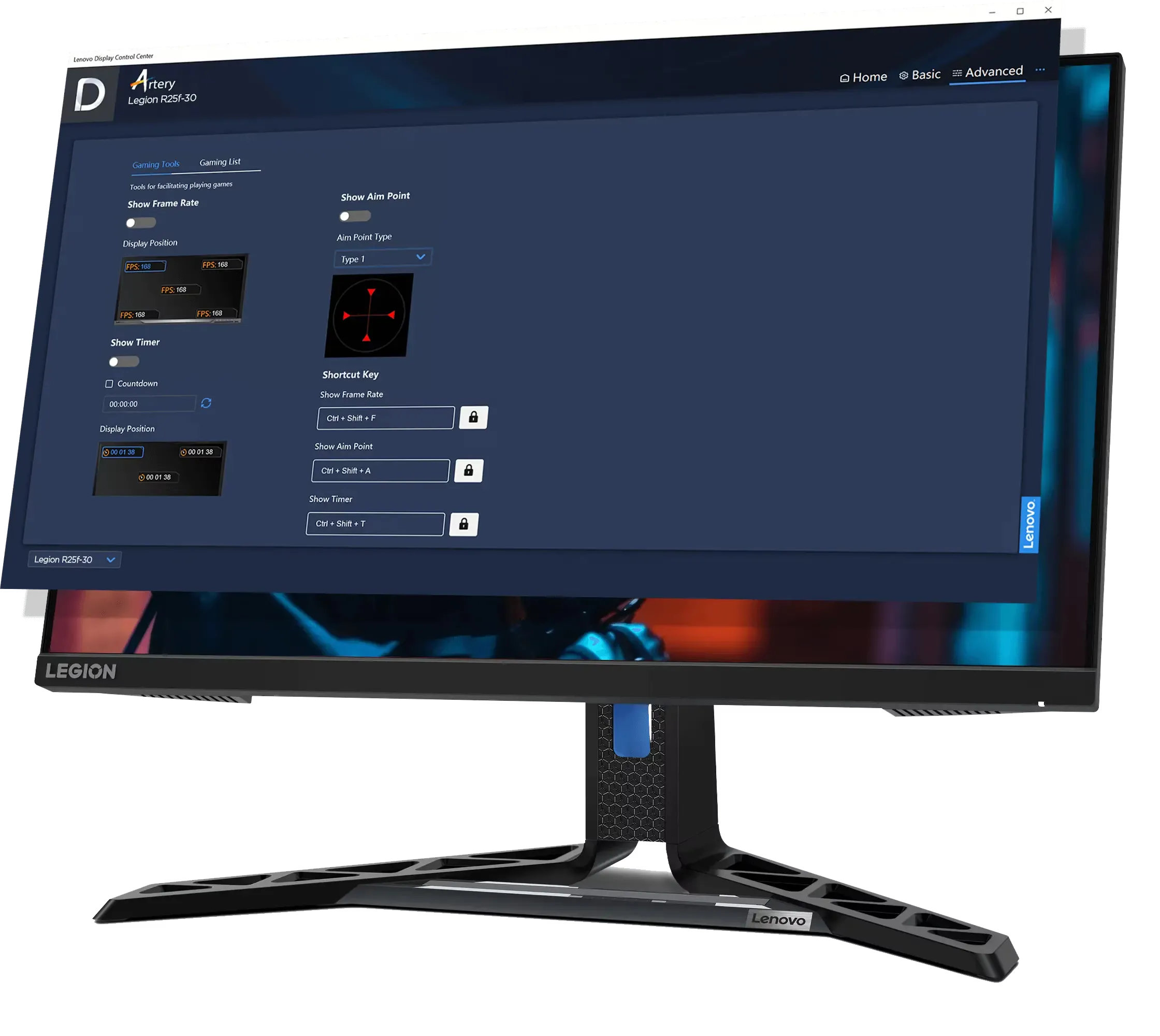 Lenovo Legion R25f-30 | 25 Inch (63.50cm) FHD 240Hz Gaming Monitor | 0.5ms, AMD FreeSync, 99% sRGB, 90% DCI-P3, Speaker, 2xHDMI 2.1,1xDP| Tilt, Swivel, Pivot, Height Adjust Stand | Black | 67B8GACBIN overview 4