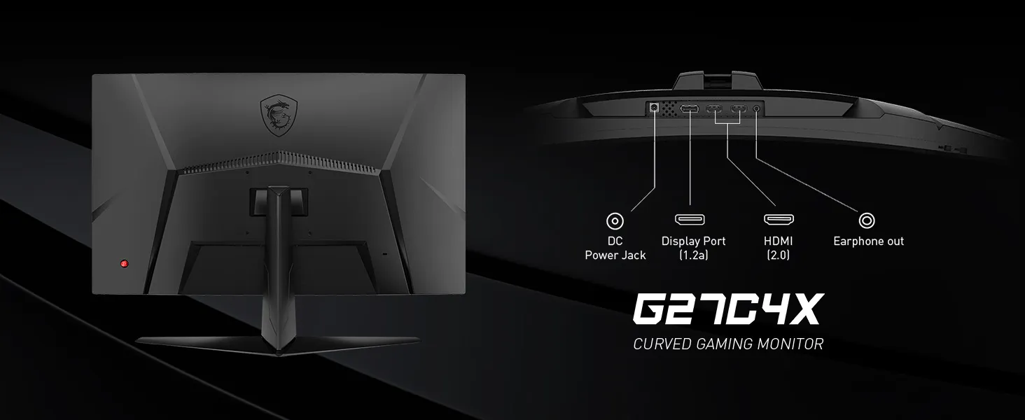 MSI G27C4X 27" 250 Hz Curved Gaming Monitor (Black) overview 11