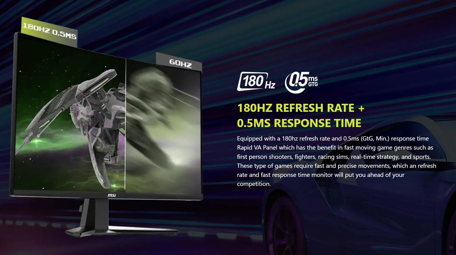 MSI MAG 32CQ6F 31.5 Inch 1440p HDR 180 Hz Curved Gaming Monitor overview 5
