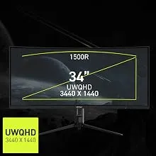 MSI MAG 342CQR E2 34 Inch 2K UWQHD Curved Gaming Monitor - 1500R 3440 x 1440 Resolution, 180 Hz / 1ms (MPRT), Adaptive Sync - DP 1.4a, HDMI 2.0b CEC, 95% DCI-P3, AI Vision, HDR Ready overview 4