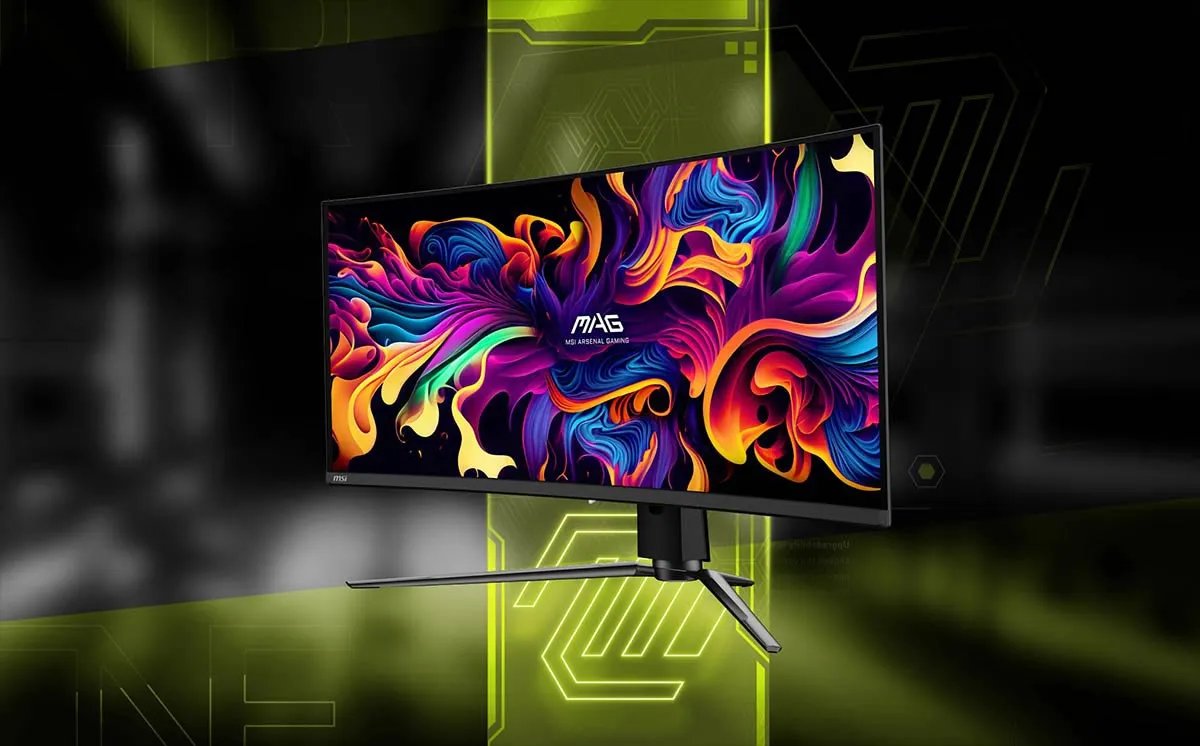 MSI MAG341CQP QD-OLED 34 inch Curved OLED Gaming Monitor overview 1