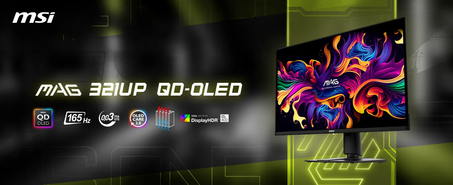 MSI Mag 321UP QD-OLED 4K UHD 32 Inch Gaming Monitor overview 1