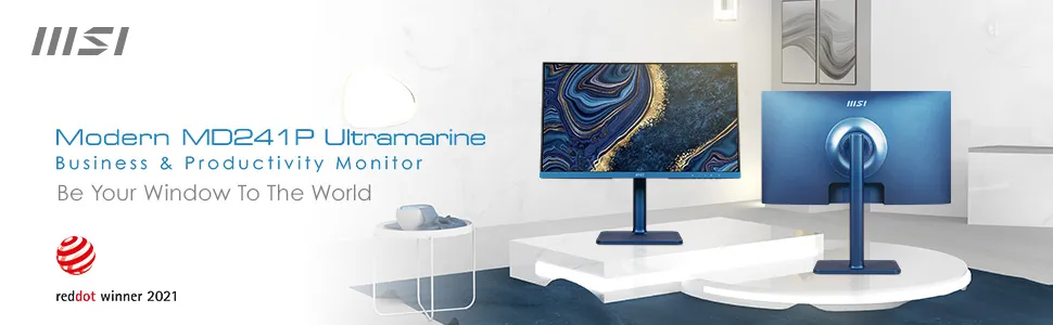 MSI Modern MD241P Ultramarine 24 Inch FHD IPS 75Hz Professional Monitor overview 1