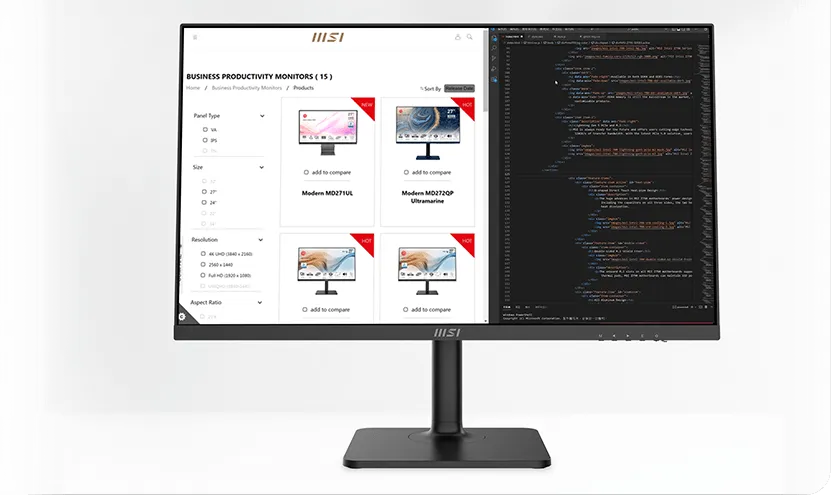 MSI Modern MD272QXP 27 Inch Business Monitor (Black) overview 6
