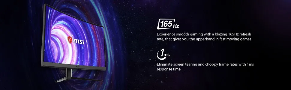 MSI Optix G27C4 27" FHD 165Hz Free Sync Curved Gaming Monitor overview 2