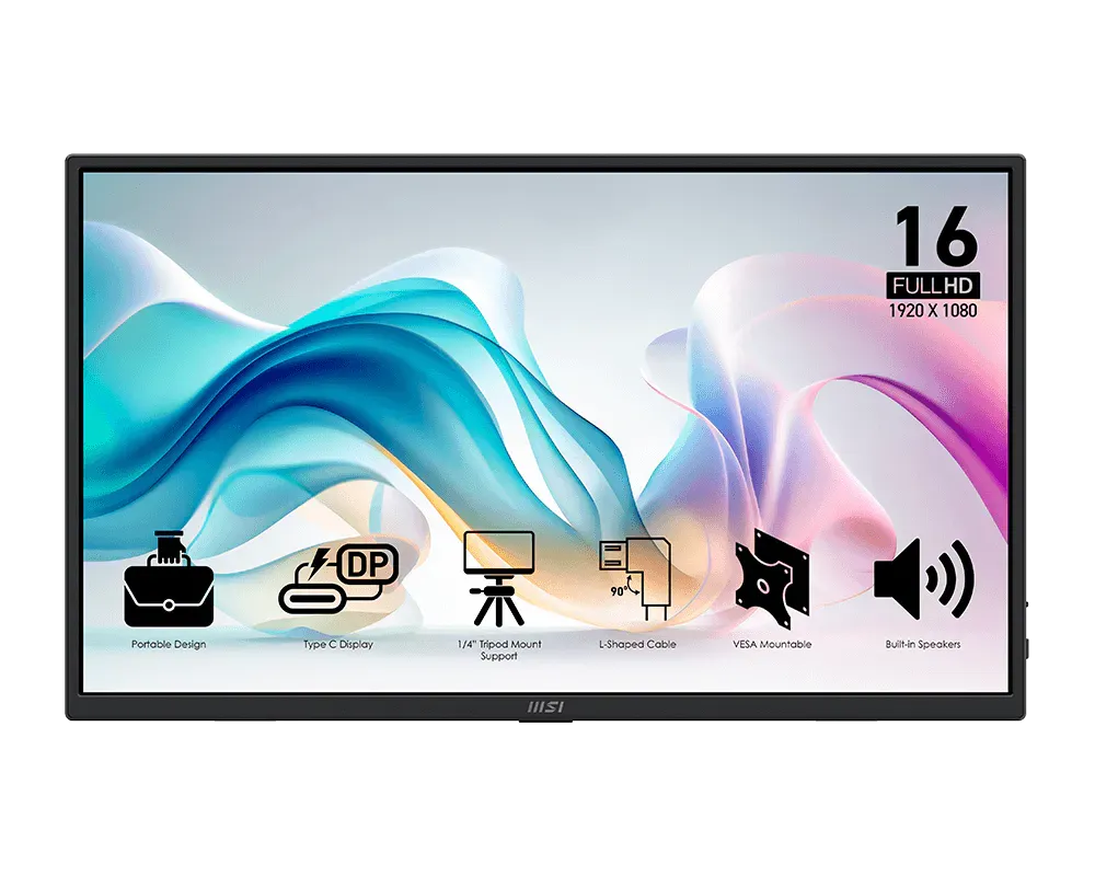 MSI Pro MP165 E6 Portable 15.6 Inch 1920 x 1080 Full HD Monitor