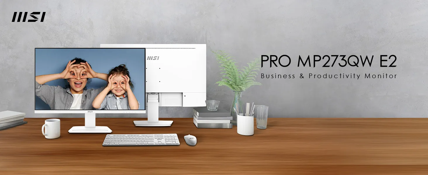 MSI Pro MP273QW E2 27 Inch White Business Monitor overview 1