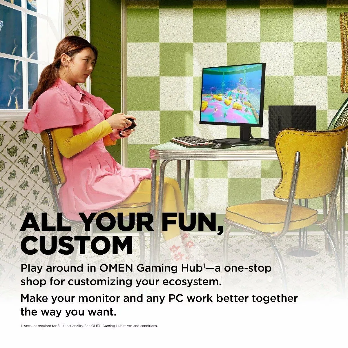 OMEN BY HP 27-INCH FHD 165HZ GAMING MONITOR - FLAT IPS PANEL, FREESYNC PREMIUM, ADAPTIVE SYNC, HDR, EYESAFE CERTIFIED, HEIGHT ADJUSTABLE, VESA MOUNTABLE, CONSOLE COMPATIBLE overview 1