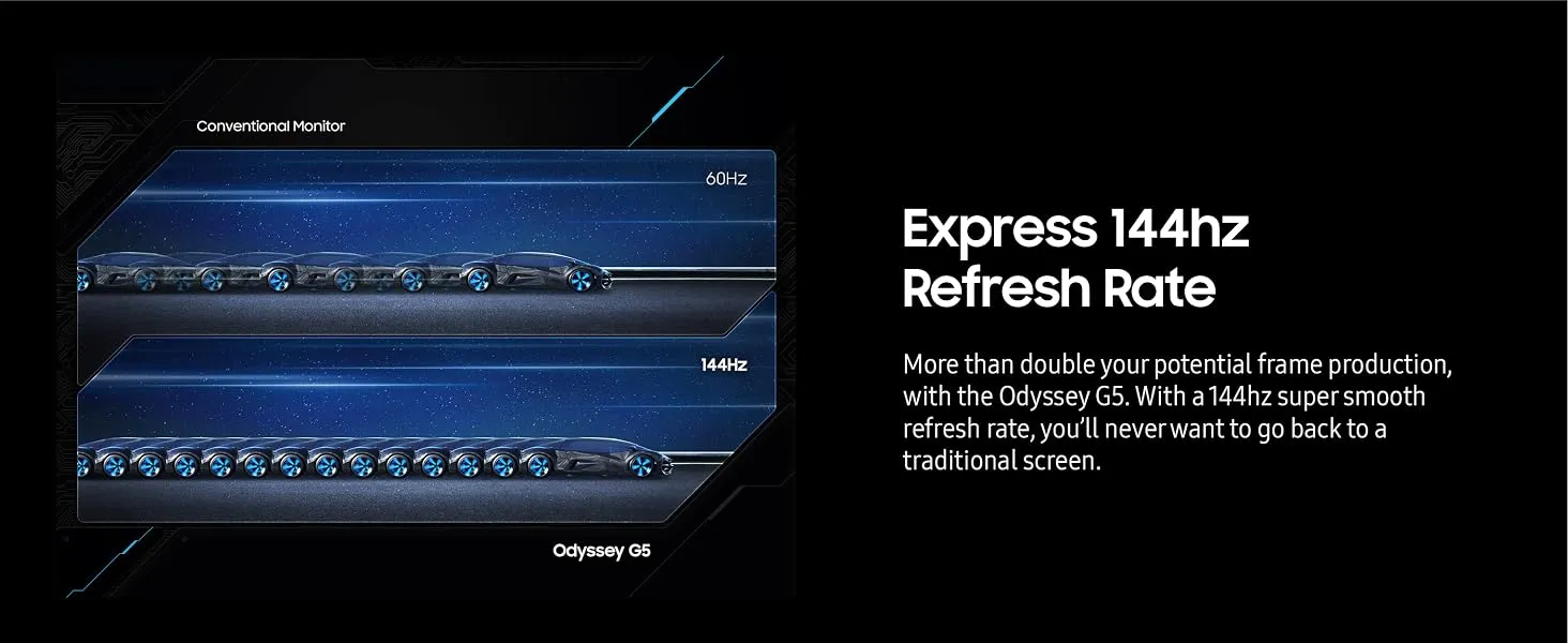 SAMSUNG Odyssey G5 Series 27-Inch Gaming Monitor (LC27G55TQWNXZA) overview 6