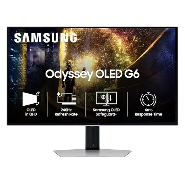 Samsung 27” Odyssey OLED G6 QHD 240Hz HDR10+ Gaming Monitor