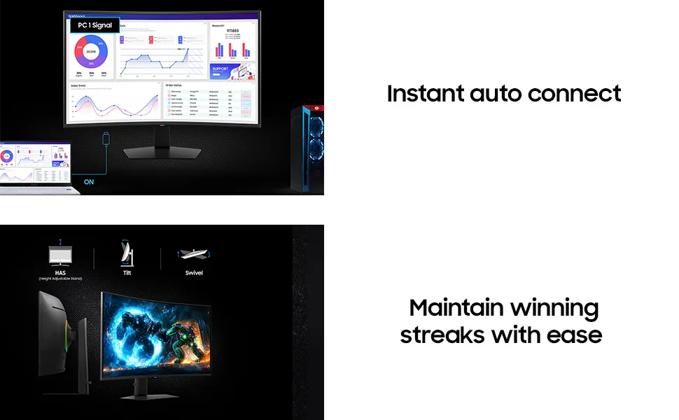 Samsung 37 Inch 4K UHD Odyssey G7 165 Hz Curved Gaming Monitor (LS37FG750EWXXL) overview 5