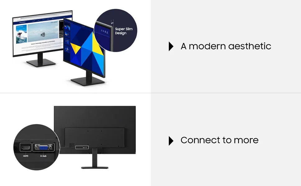 Samsung LS24D300GAWXXL 24 inch S3 Flat IPS FHD 1920x1080 100Hz Monitor overview 5