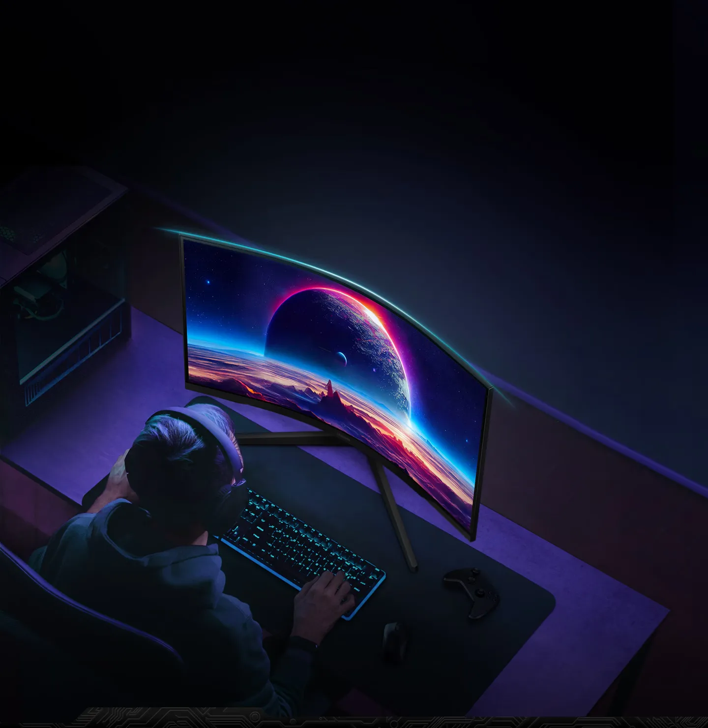 Samsung LS32CG550EWXXL 32 Inch Curved Gaming Monitor overview 3