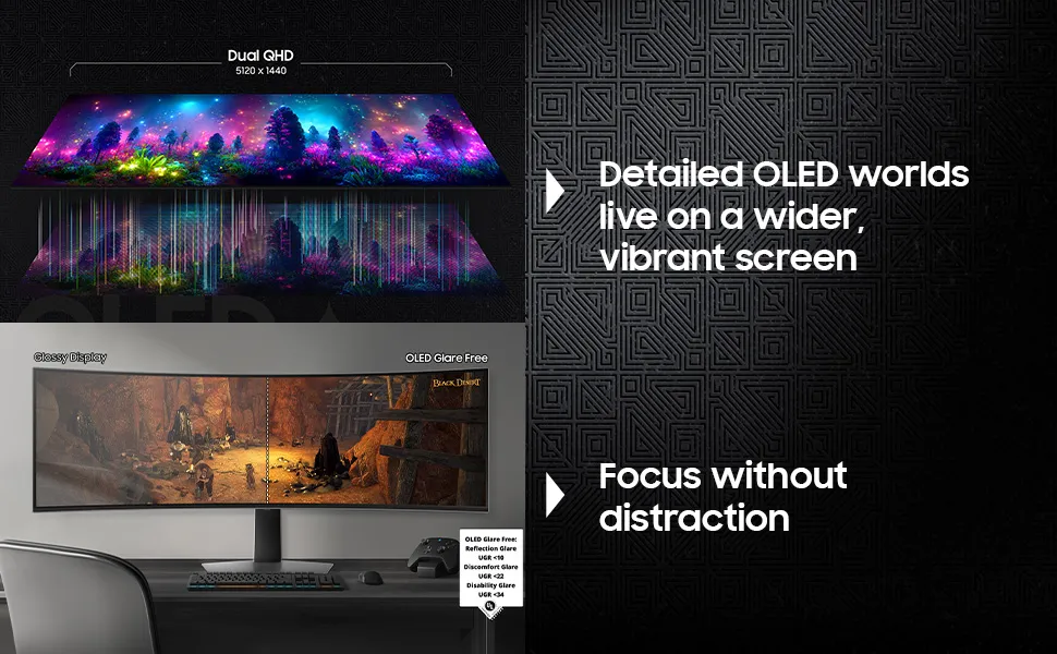 Samsung LS49DG930SWXXL Odyssey OLED G9 2K DQHD 49 Inch Curved Gaming Monitor overview 3