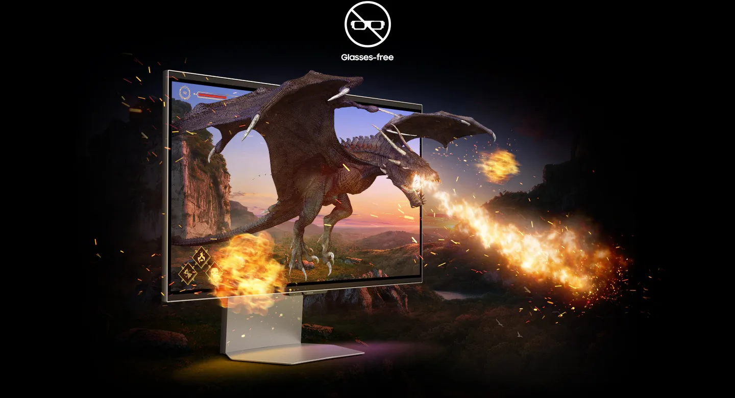 Samsung Odyssey 3D G90XF 27-inch(68.5 cm) 4K (3840 x 2160) IPS Flat Gaming Monitor (LS27FG900XWXXL, Mercury Silver) overview 2
