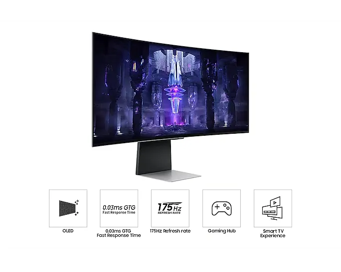 Samsung Odyssey G8 LS34BG850SWXXL 34 Inch OLED Gaming Monitor overview 1