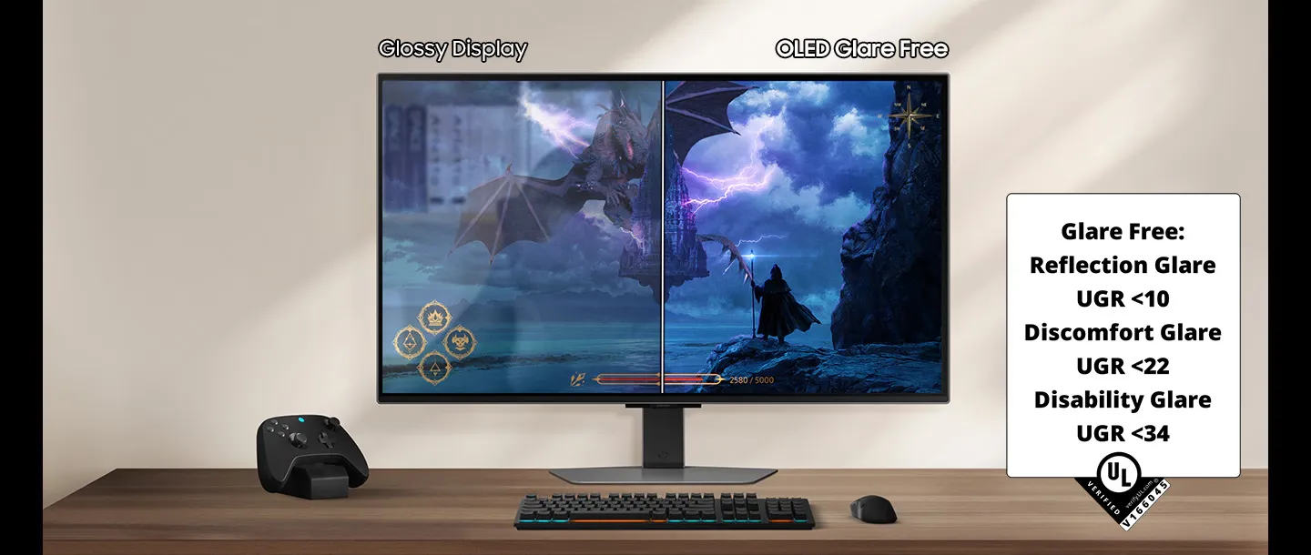 Samsung Odyssey QD-OLED G8 32-inch (80 cm) 4K 3840 x 2160 Glare Free Gaming Flat Monitor, OLED Safeguard+, 240Hz, 0.03ms, FreeSync Premium Pro, HDR10+ Gaming, HAS (LS32FG810SWXXL, Silver) overview 3
