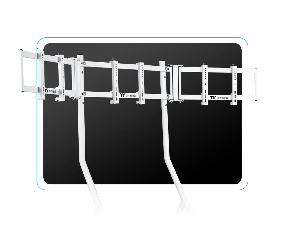 Thermaltake Triple Racing Monitor Stand (White) overview 1