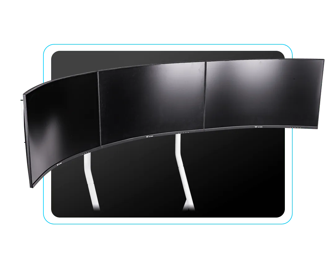 Thermaltake Triple Racing Monitor Stand (White) overview 3