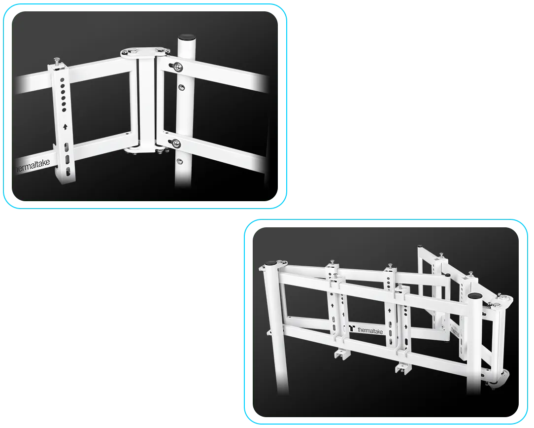 Thermaltake Triple Racing Monitor Stand (White) overview 4