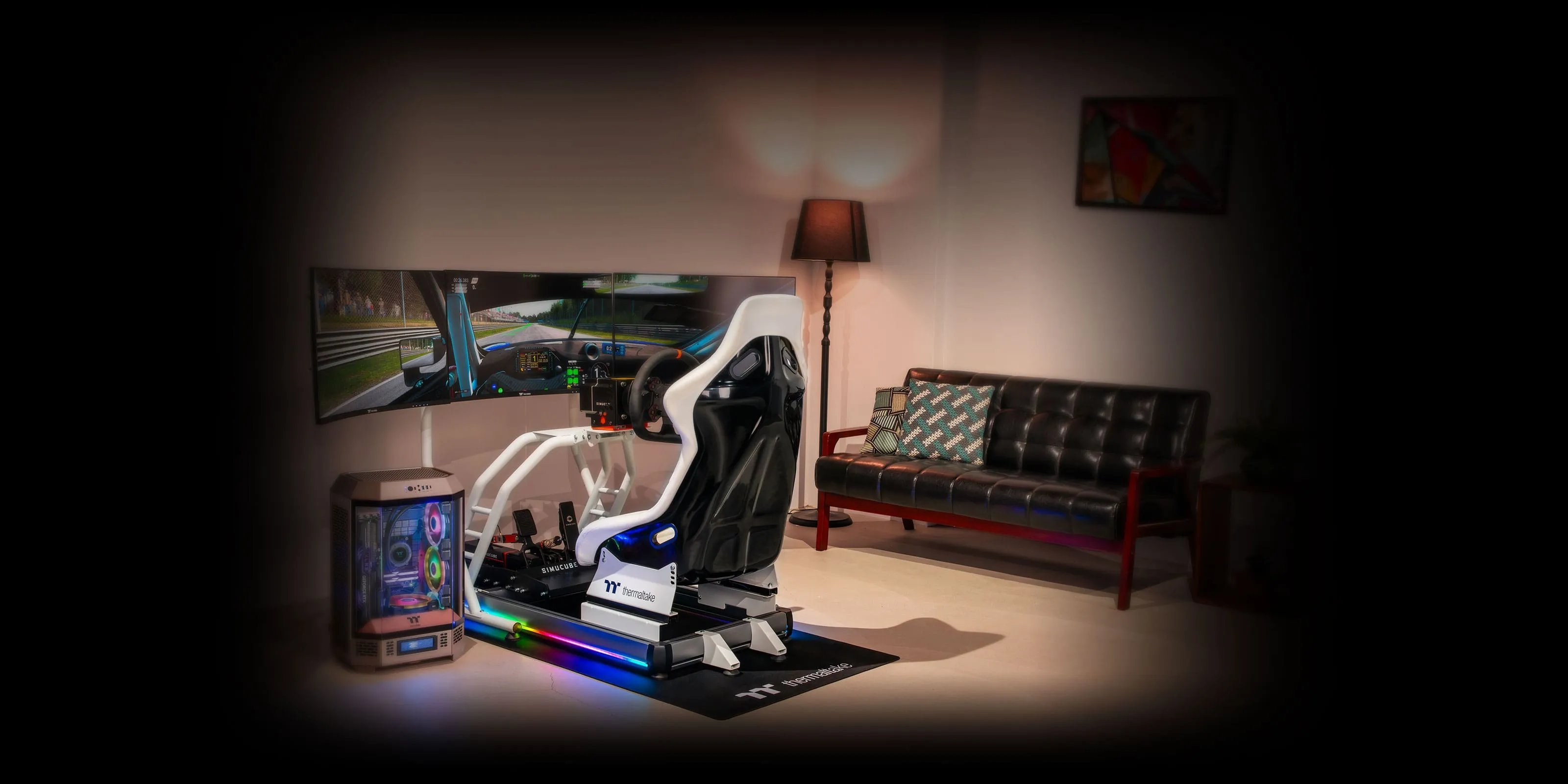 Thermaltake Triple Racing Monitor Stand (White) overview 5