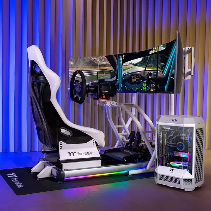 Thermaltake Triple Racing Monitor Stand (White) overview 6