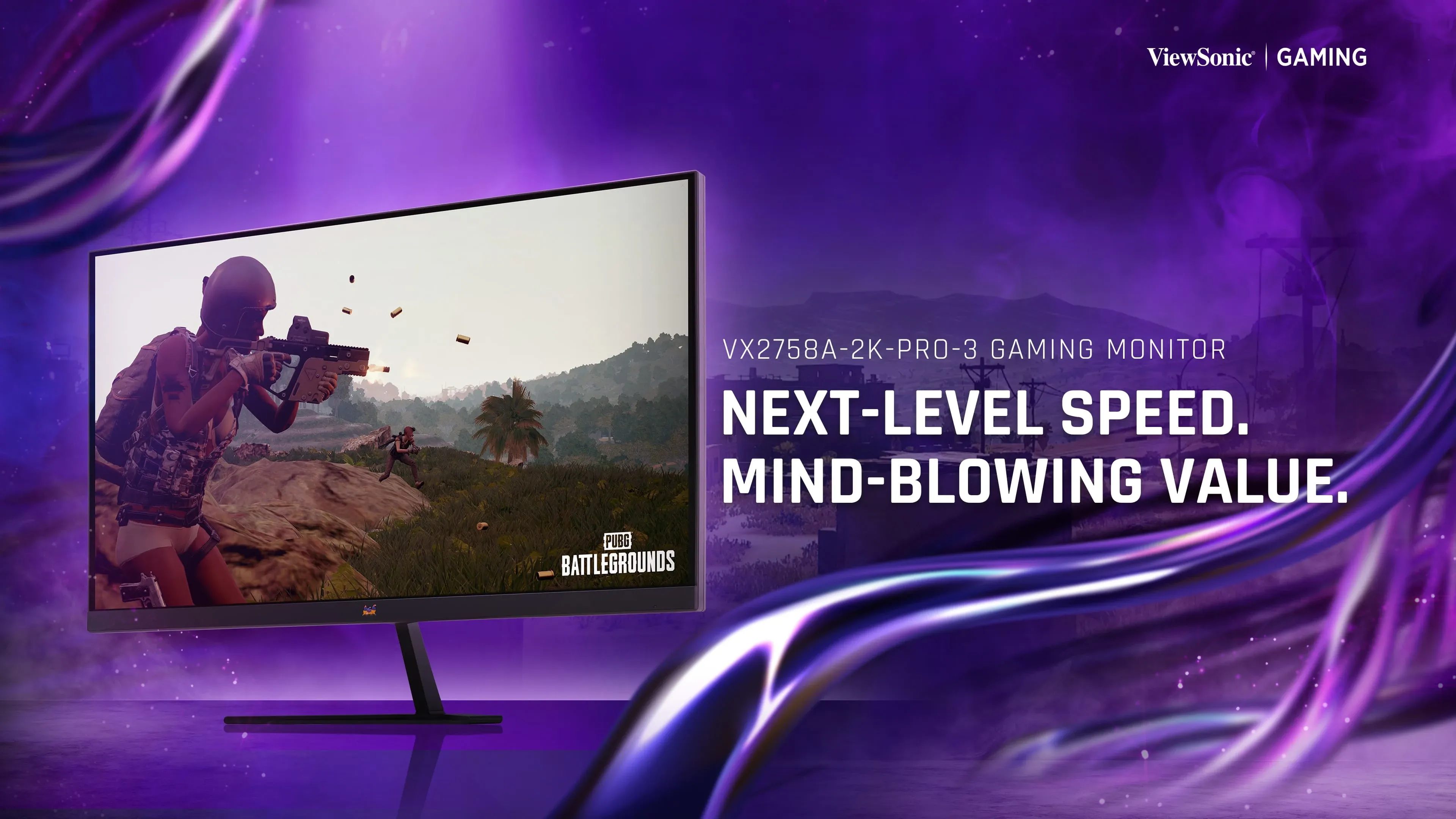 VIEWSONIC VX2758A-2K-PRO-3 27 Inch QHD 240Hz IPS Panel 130% SRGB 1MS Freesync IPS Gaming Monitor overview 1