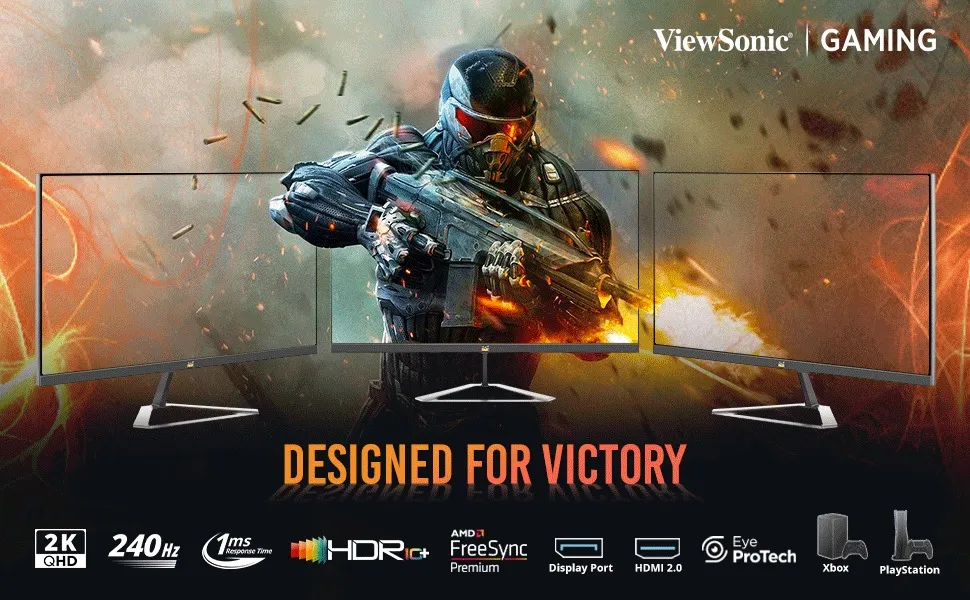 VIEWSONIC VX2758A-2K-PRO-3 27 Inch QHD 240Hz IPS Panel 130% SRGB 1MS Freesync IPS Gaming Monitor overview 2