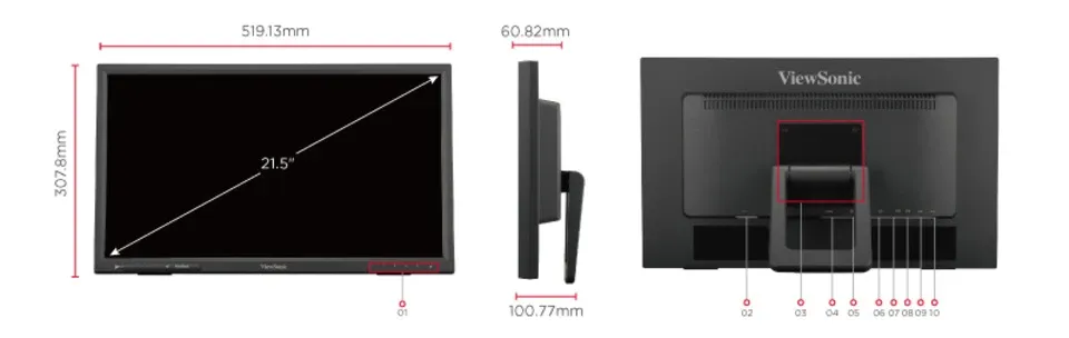 ViewSonic TD2223-2 22 inch 10-Point Touch Monitor (Black) overview 10