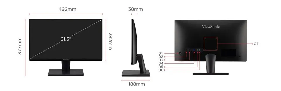 ViewSonic VA2215-MH-1N 22" 100Hz 1080p FHD VA Panel Monitor overview 11