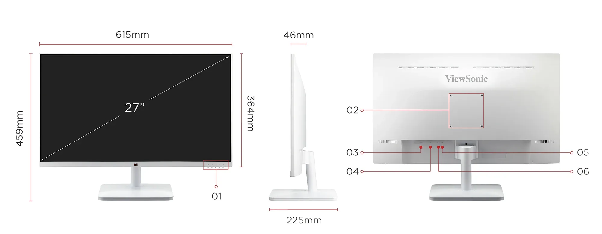 ViewSonic VA2732-H-W 27 Inch IPS FHD 1080p Monitor (White) overview 10