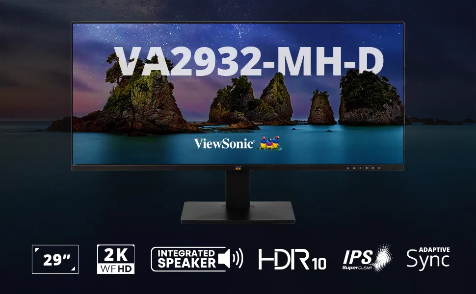 ViewSonic VA2932-MHD 29" WFHD IPS Wide Screen Monitor Black overview 1