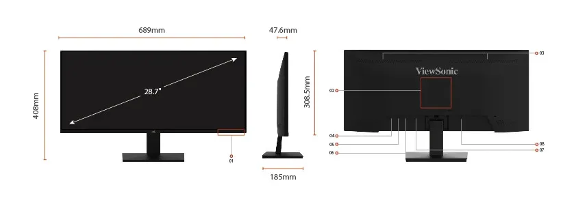 ViewSonic VA2932-MHD 29" WFHD IPS Wide Screen Monitor Black overview 13