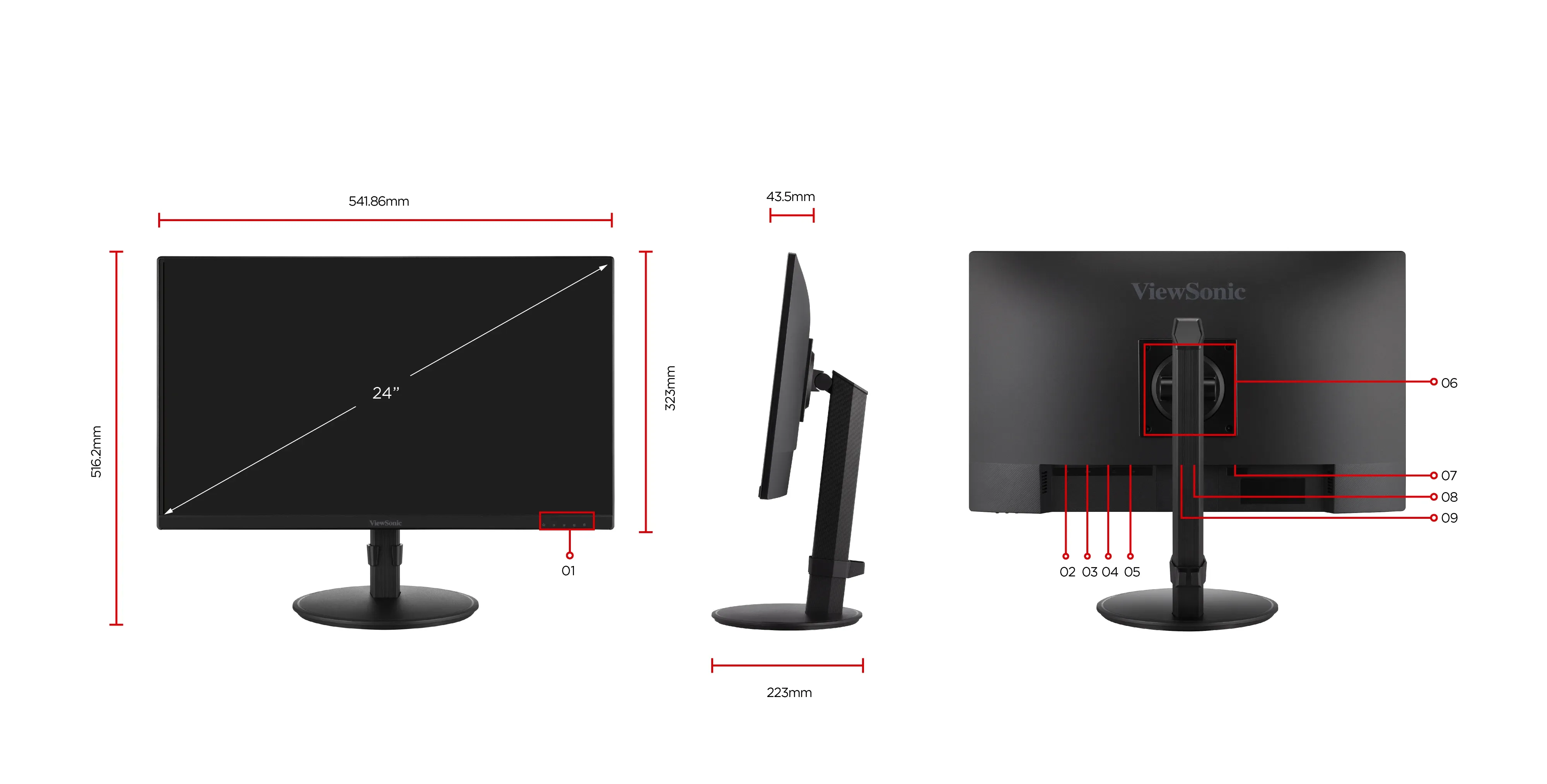 ViewSonic VG2408 24" 100Hz 1080p Full HD IPS Panel 5ms Monitor overview 9