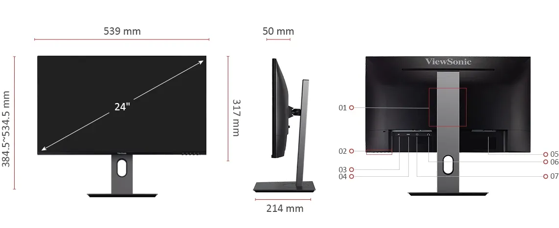 ViewSonic VX2480-SHDJ 24" FHD 75Hz IPS Gaming Monitor overview 9
