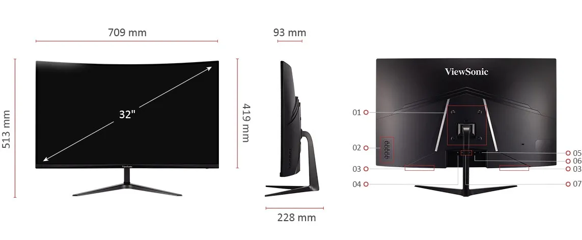 ViewSonic VX3218-PC-MHD 32 Inch 165Hz Full HD Curved Gaming Monitor overview 11