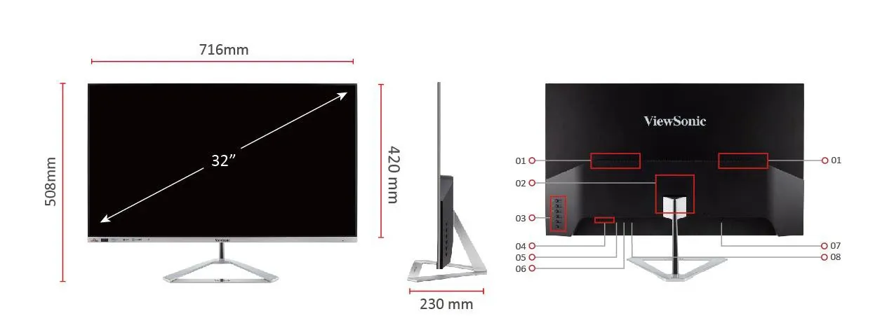 ViewSonic VX3276-2K-MHD-2 32 Inch Entertainment Monitor overview 13