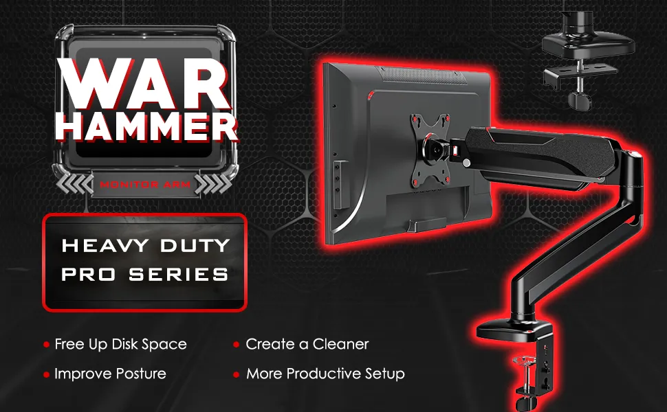 WAR HAMMER Heavy Duty Pro Series Monitor Stand with Laptop Tray (PRO Series MLP) overview 1