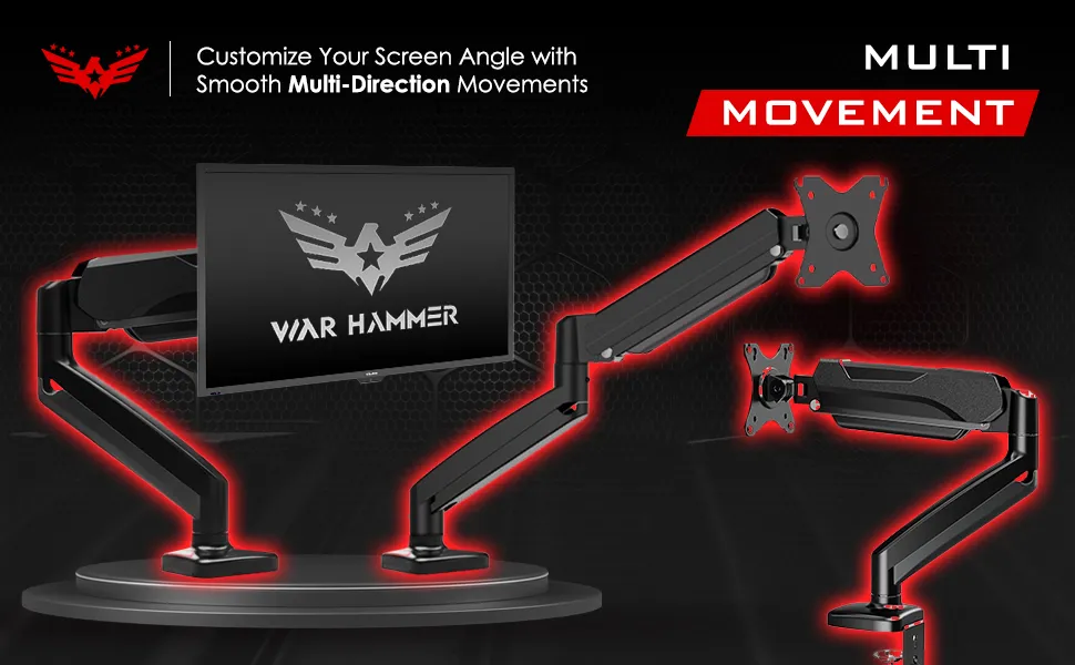 WAR HAMMER Heavy Duty Pro Series Monitor Stand with Laptop Tray (PRO Series MLP) overview 5