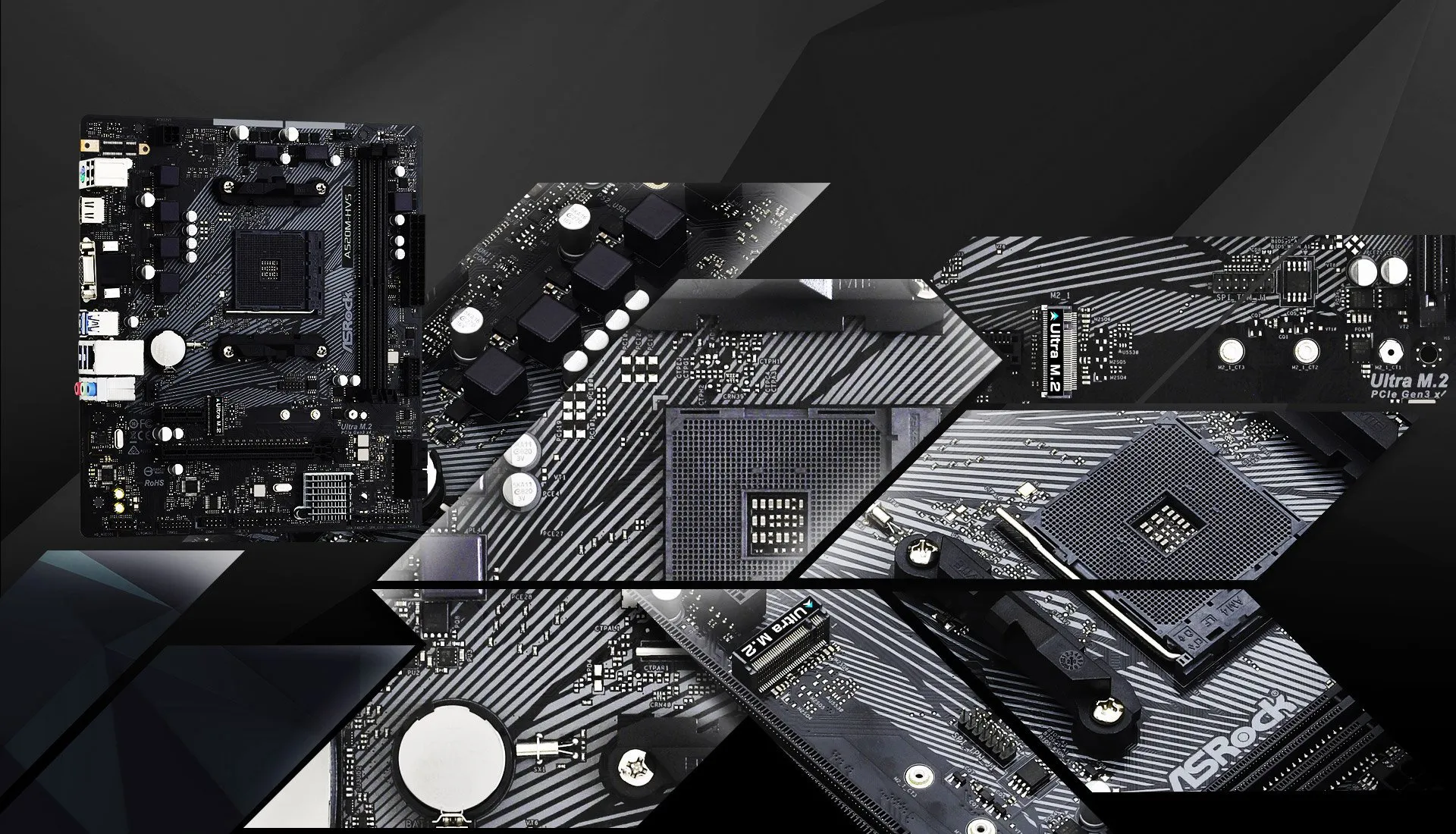 ASRock A520M-HVS AM4 AMD Micro ATX AMD Motherboard overview 1